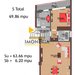 Doua camere+parcare 200 m metrou M. Bravu, 0% comision, 550 m parc, 33 mpu living.